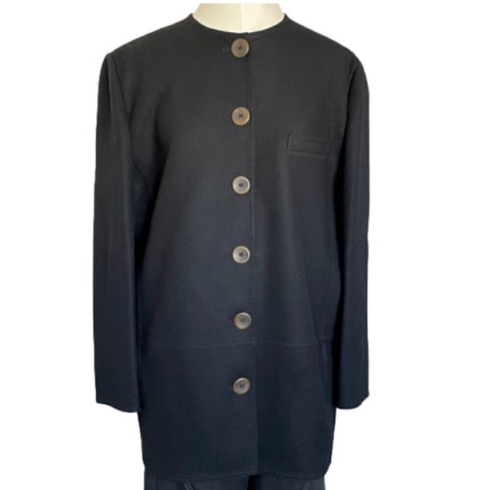 Vintage Louis Feraud Wool Minimalist Straight Coat - L